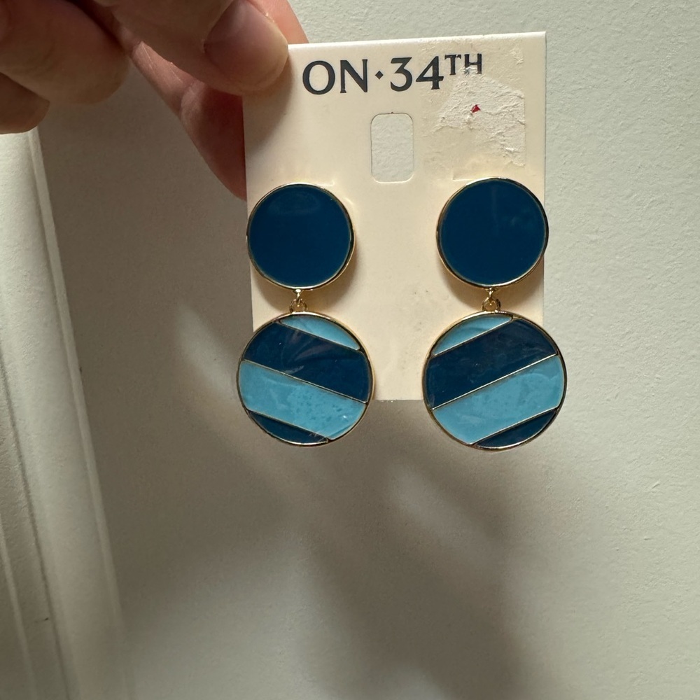 NEW On 34th Enamel Fashion Earrings